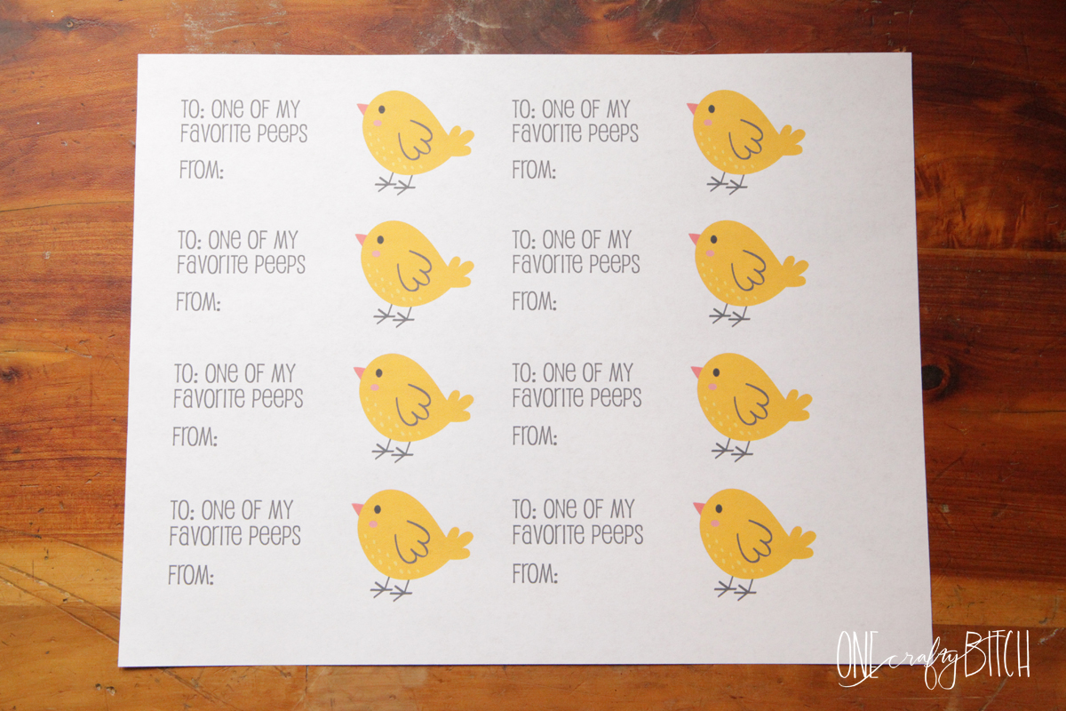 FREE Peeps Printable Tag – One Crafty Bitch